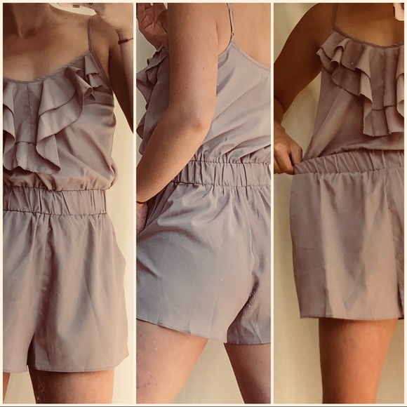 Ruffled Spaghetti Strap Romper Shorts - Picture 2 of 2